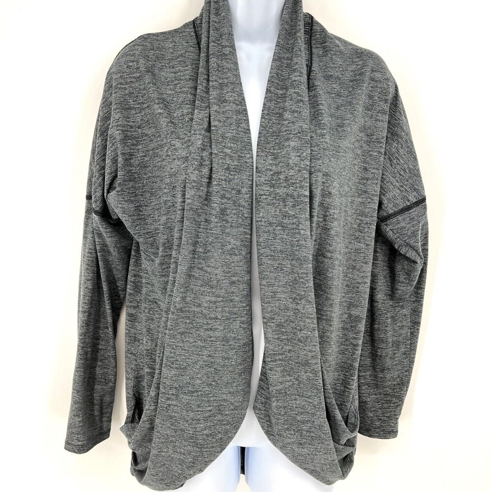 Lucy Active Women's Black Yoga Cardigan Open Front Pockets Athleisure S